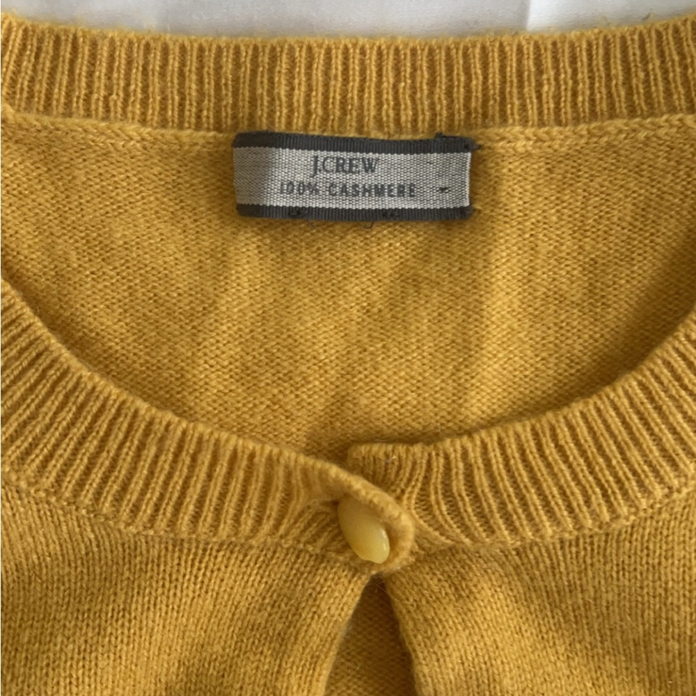 j.crew 100% cashmere yellow button up sweater cardigan